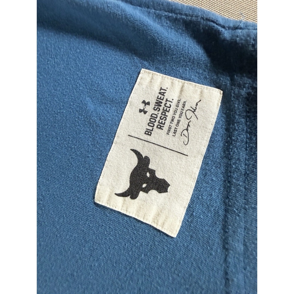 Under Armour Project Rock Shirt Adult Large Blue Get To Work Long Sleeve Mens - Picture 6 of 11